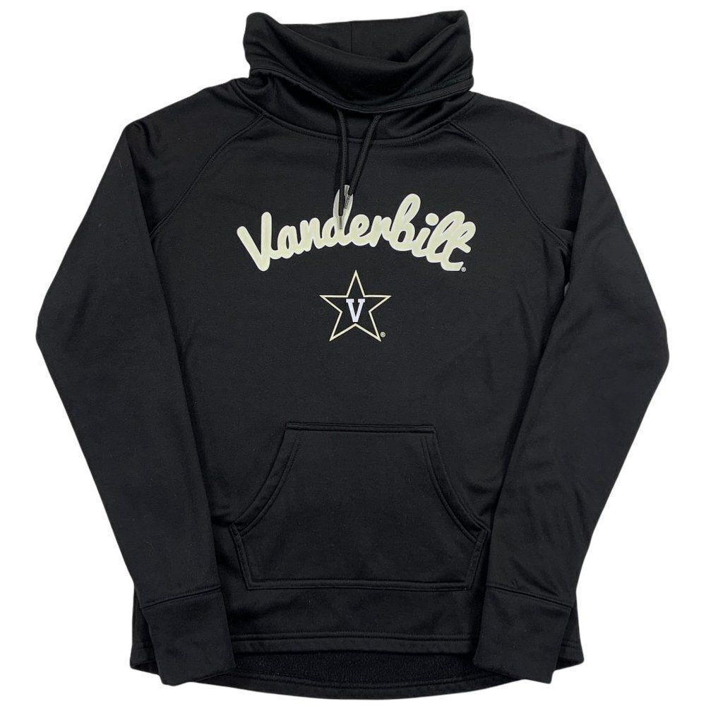 Colosseum Hoodie Women's Medium Black‎ Vanderbilt Oversize Turtleneck Sweatshirt